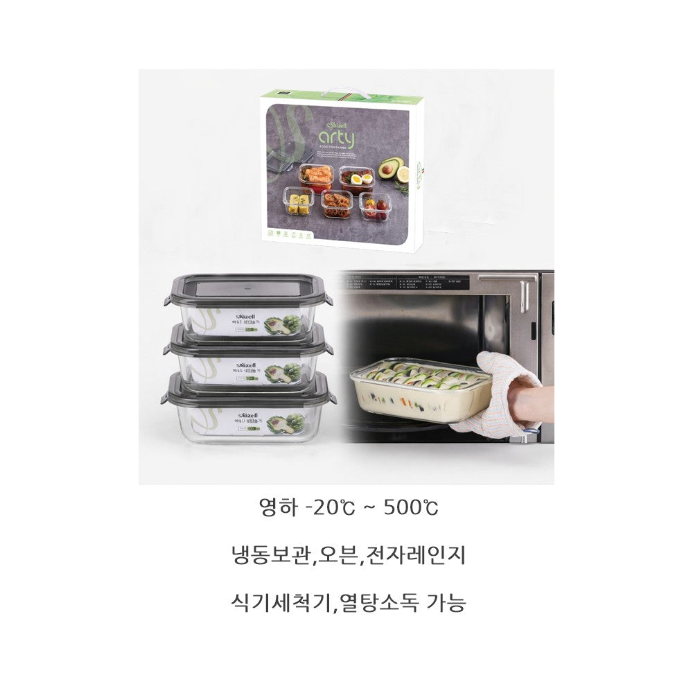Korean Glass Food Storage Containers 5-Piece Set - Microwave Safe Kimchi Banchan Dishes