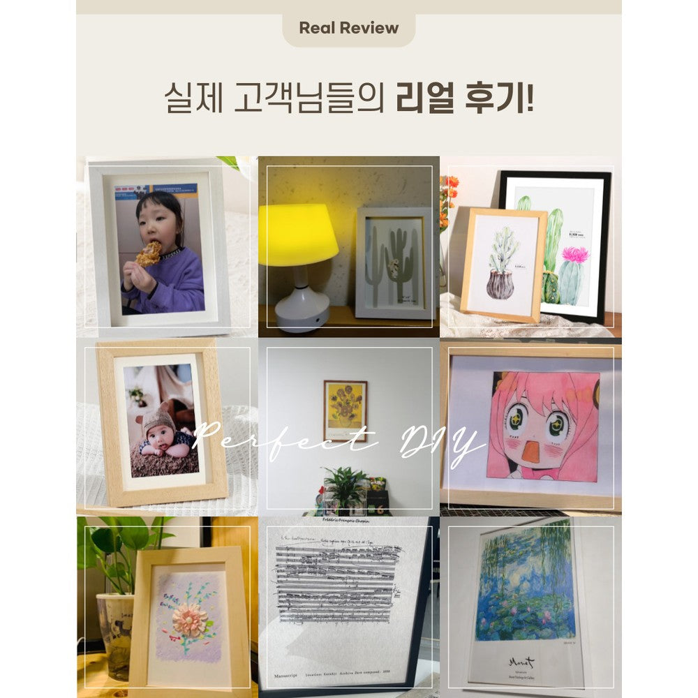 Modern Wood Photo Frame 5x7 - Korean Premium Picture Frame for Home Decor