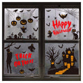 Halloween Window Stickers - 9pc Korean Glass Decal Set for Home Party