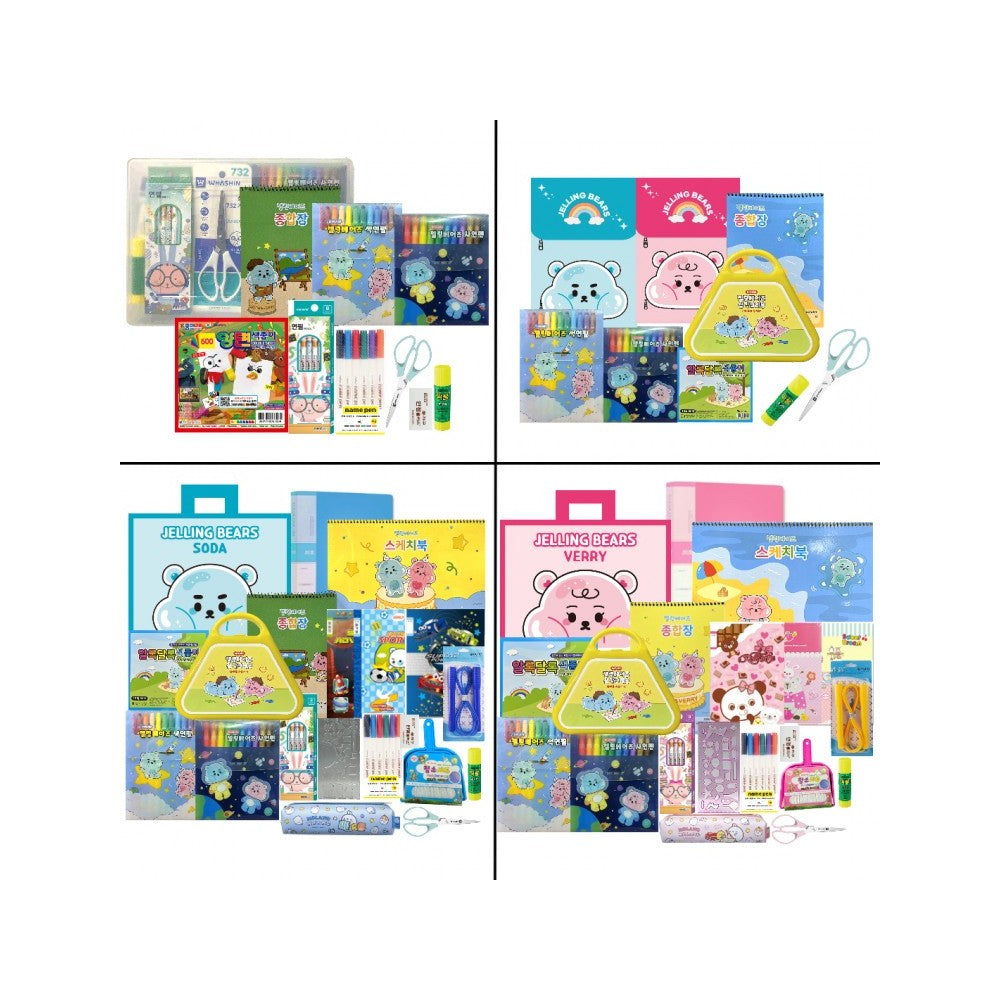 K-Culture Gellin Bears Stationery Set - Authentic Korean Desk Accessories