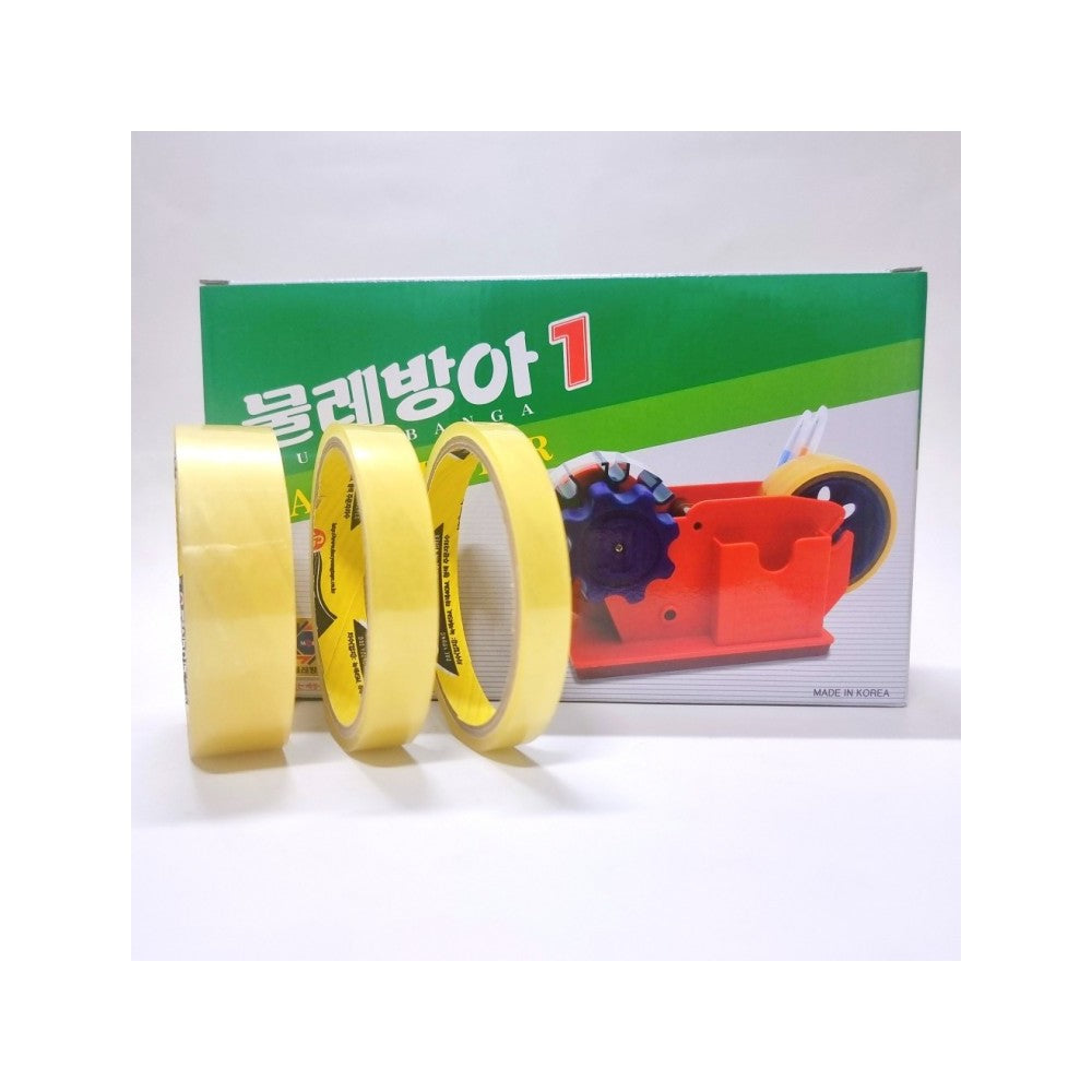 Clear Tape Dispenser Set - Korean Premium Packing Tape 12mm 16mm 24mm