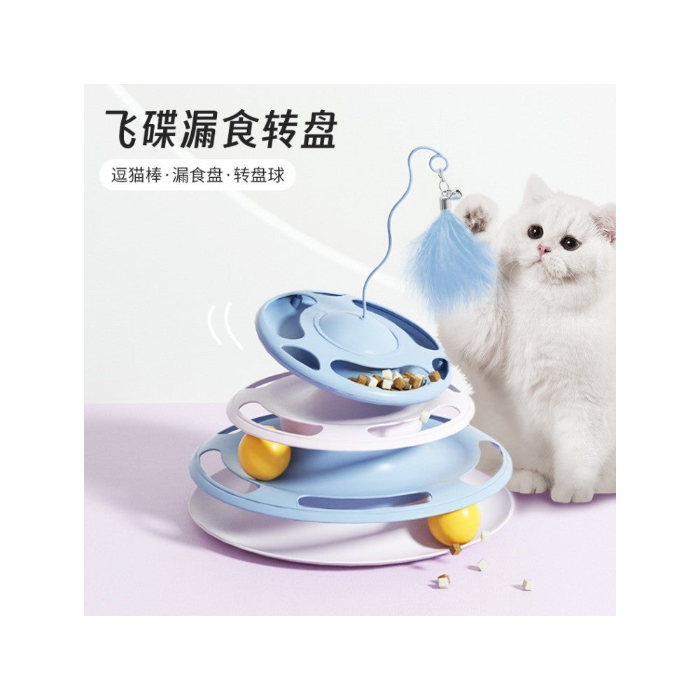 Interactive Flying Disc Cat Toy - Korean-Made Pet Roller Toy