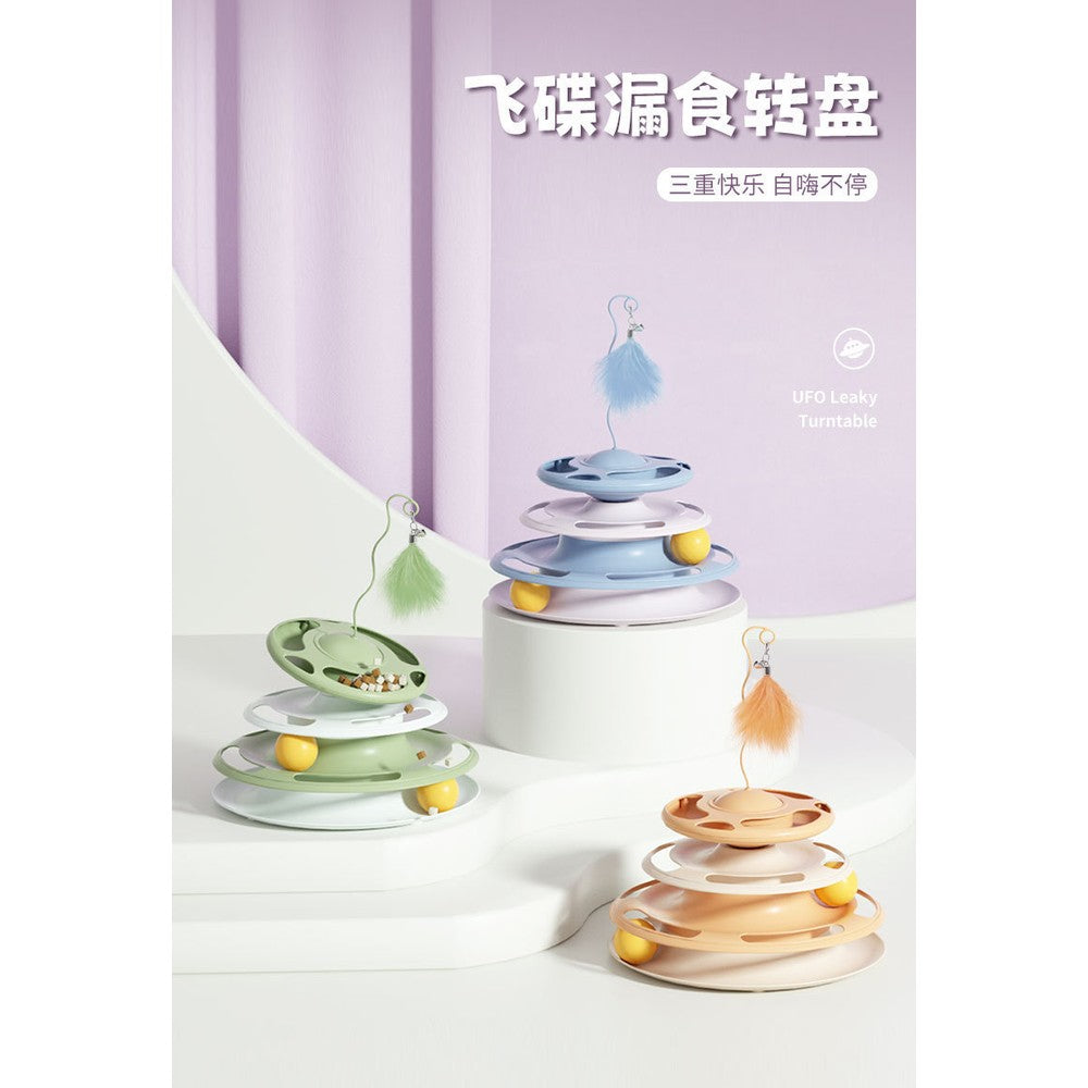 Interactive Flying Disc Cat Toy - Korean-Made Pet Roller Toy