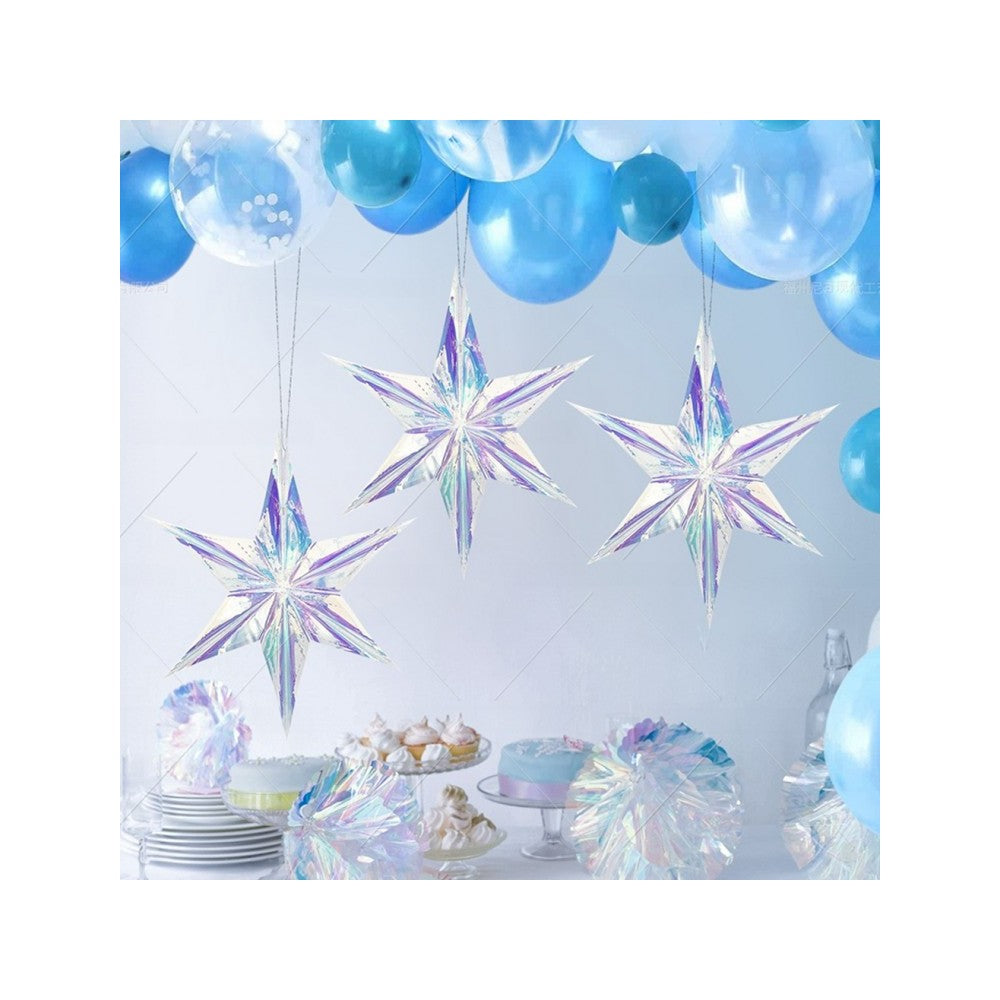 Hologram Snowflake Winter Window Decorations - Korean Christmas Party Garland Mobile