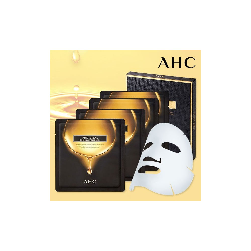 AHC ProVital Golden Ampoule Sheet Mask - 4 Pack Korean Skincare