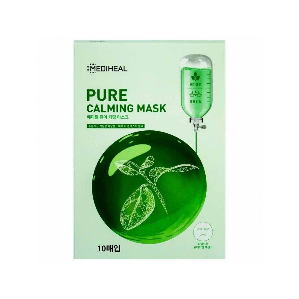 MEDIHEAL Pure Calming Mask Pack - Korean Beauty Sheet Mask (10 Sheets)