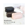 Checkered Makeup Bag Large Capacity - Korean K-Beauty Travel Cosmetic Organizer