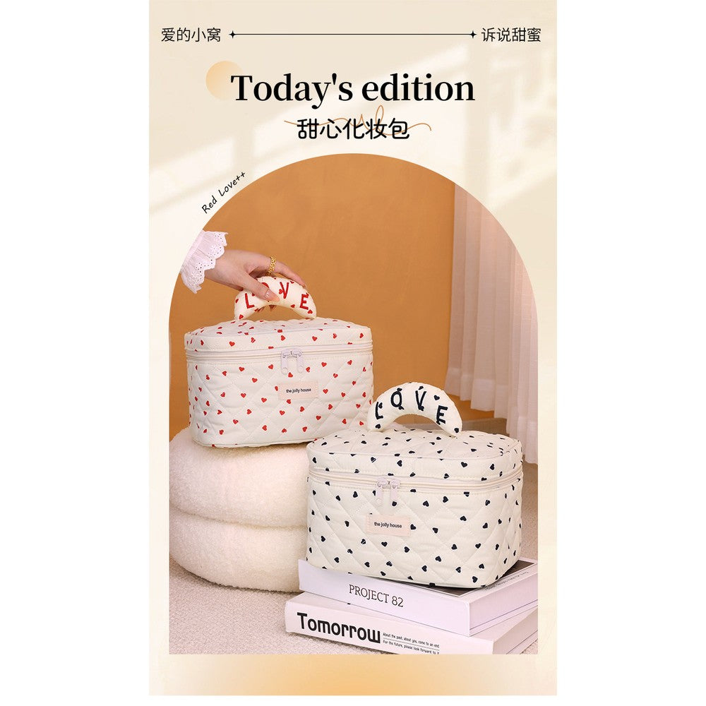 Korean Makeup Organizer Bag - Large Portable Cosmetic Travel Case