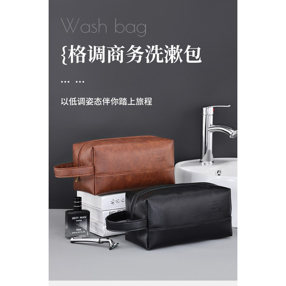 Korean Men's Grooming Bag - Travel Toiletry Organizer for Skincare & Cosmetics