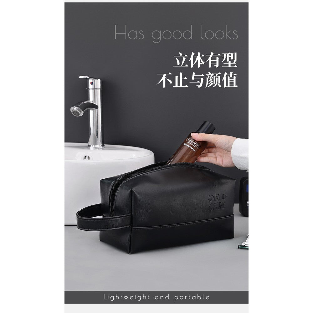 Korean Men's Grooming Bag - Travel Toiletry Organizer for Skincare & Cosmetics