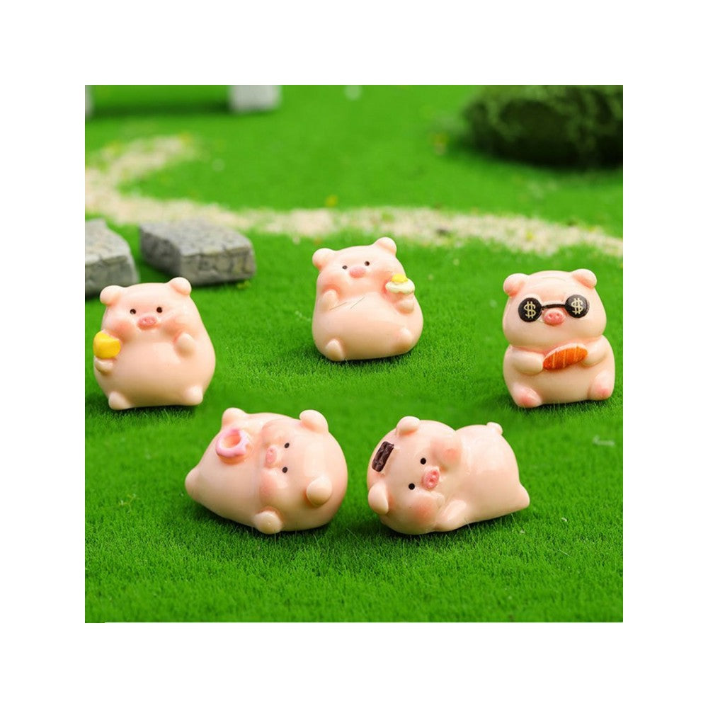 Cute Pig Figurine Home Decor - Korean Lucky Piggy Desk Accessories Mini Statue