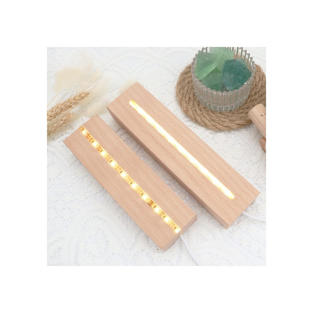 LED Acrylic Mood Light with Wooden Base - Korean K-Home Ambient Lighting