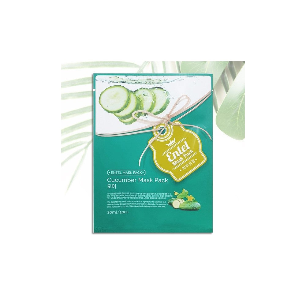 Cucumber Face Mask Sheet - Korean Hydrating Skincare Pack (10 Sheets)