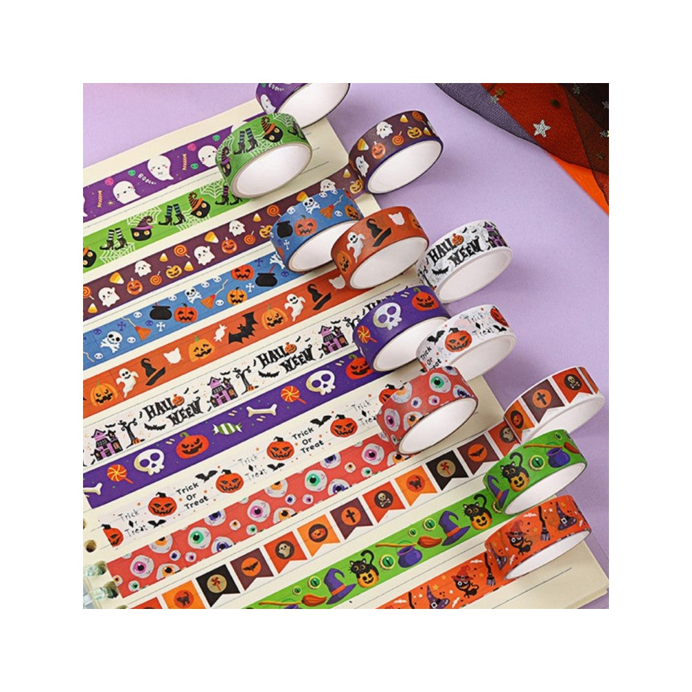 Korean Washi Tape Set - Halloween Decorative Masking Tape for Gift Wrapping & Bullet Journal