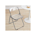 Clear Acrylic Dining Chair - Modern Korean Design 4-Color Folding Café Seat