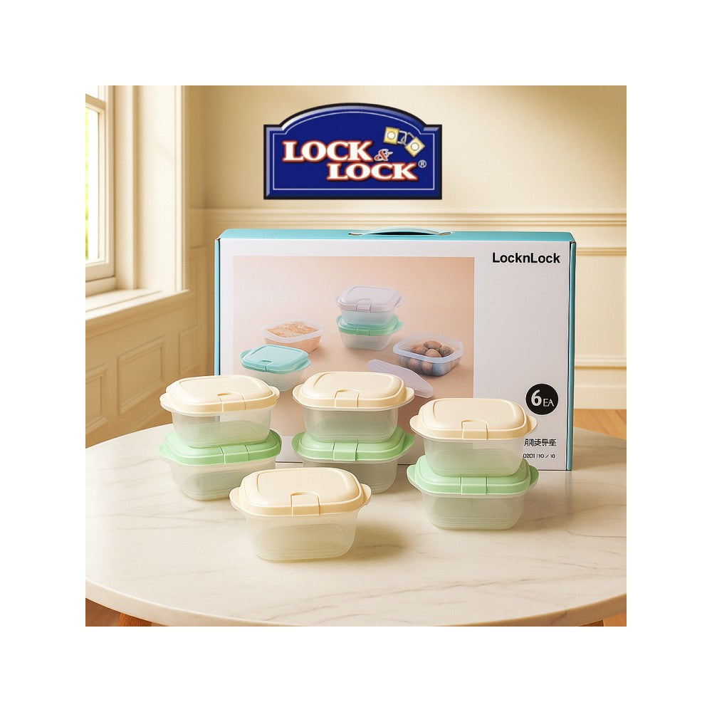 Lock & Lock BPA-Free Food Storage Container Set - Korean 6-Piece Meal Prep & Kimchi Storage