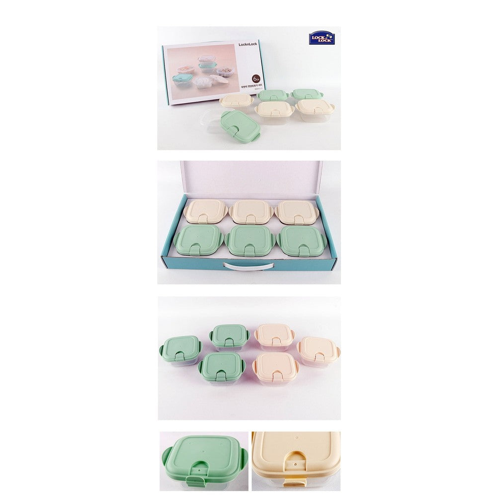 Lock & Lock BPA-Free Food Storage Container Set - Korean 6-Piece Meal Prep & Kimchi Storage
