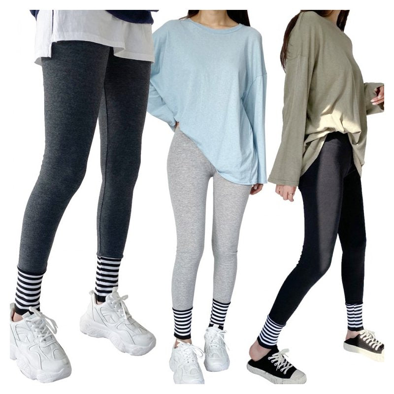 Korean High-Waist Leggings for Women - Plus Size Yoga Pants Tummy Control