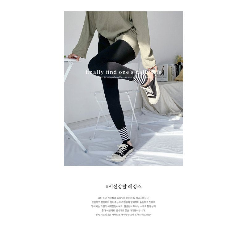 Korean High-Waist Leggings for Women - Plus Size Yoga Pants Tummy Control