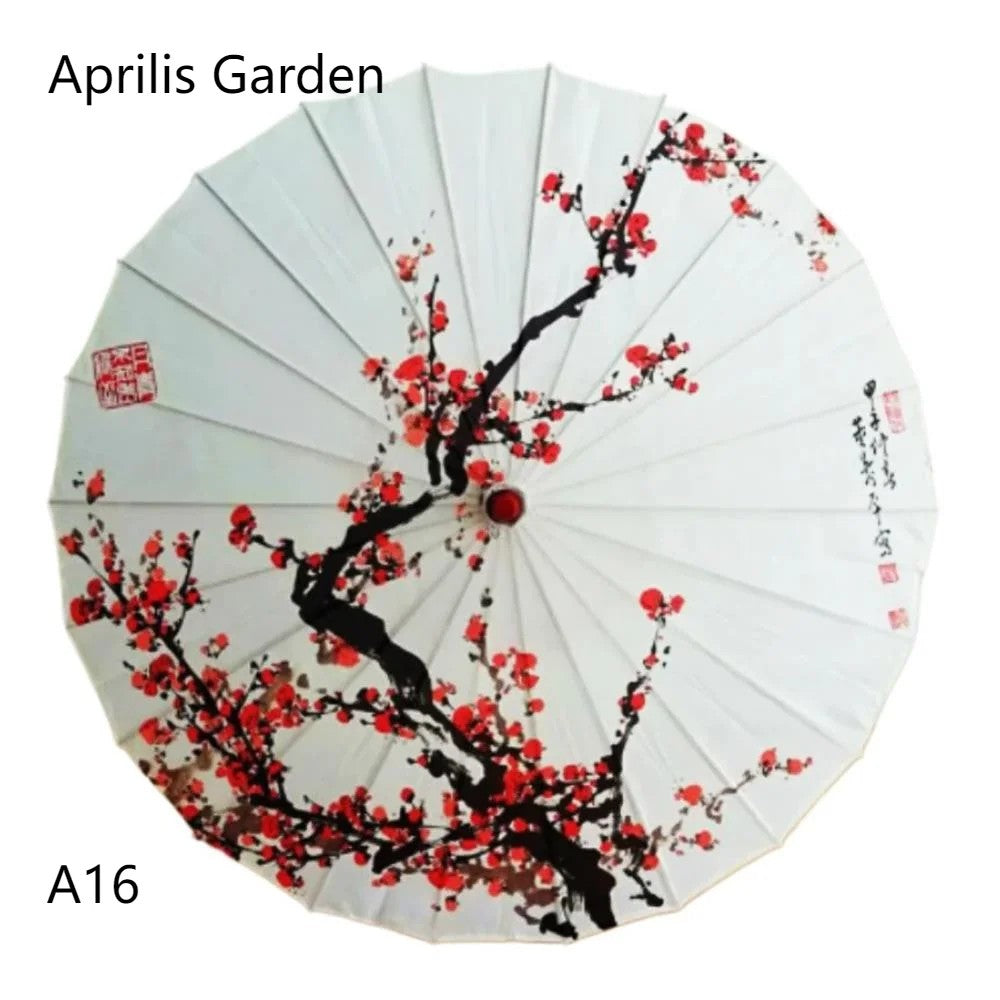Japanese Cherry Blossom Silk Umbrella - Traditional Chinese Oil Paper