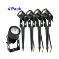 Solar COB Garden Spike Lights 4-Pack - Waterproof Outdoor LED Landscape