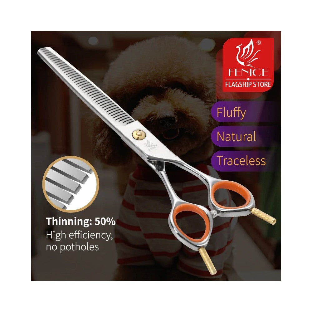 Professional 7.0" Pet Grooming Scissors - Traceless Thinning Shears