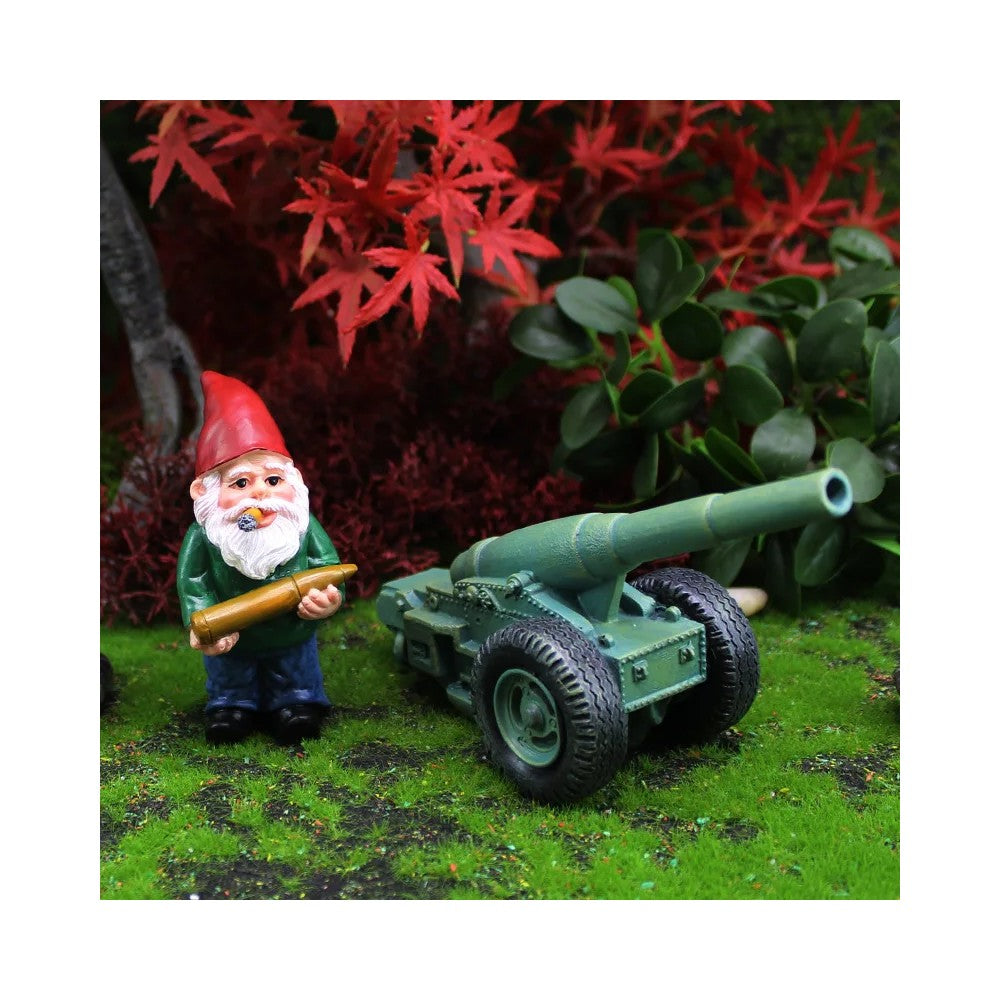 Buy Mini Gnome Statue Set - Cute Dwarf & Cannon Desk Decoration