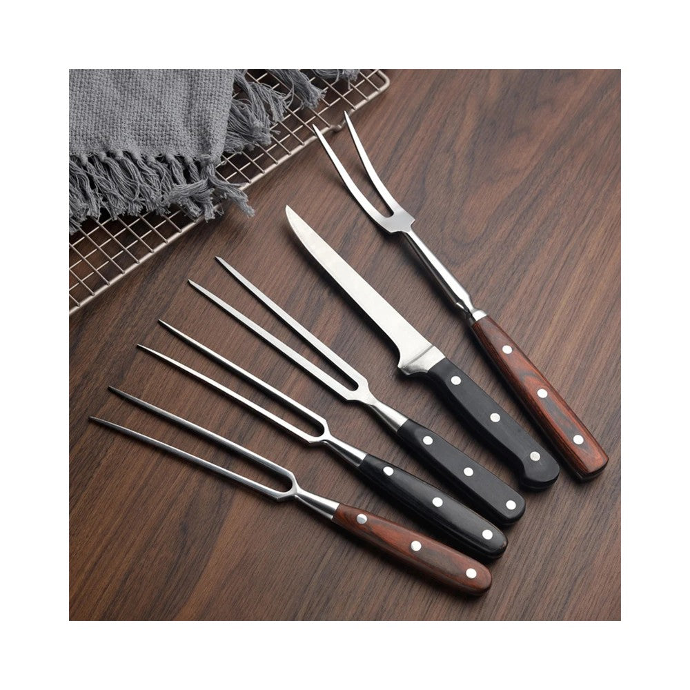 Premium Stainless Steel Barbecue Fork - Portable BBQ Grill Tool
