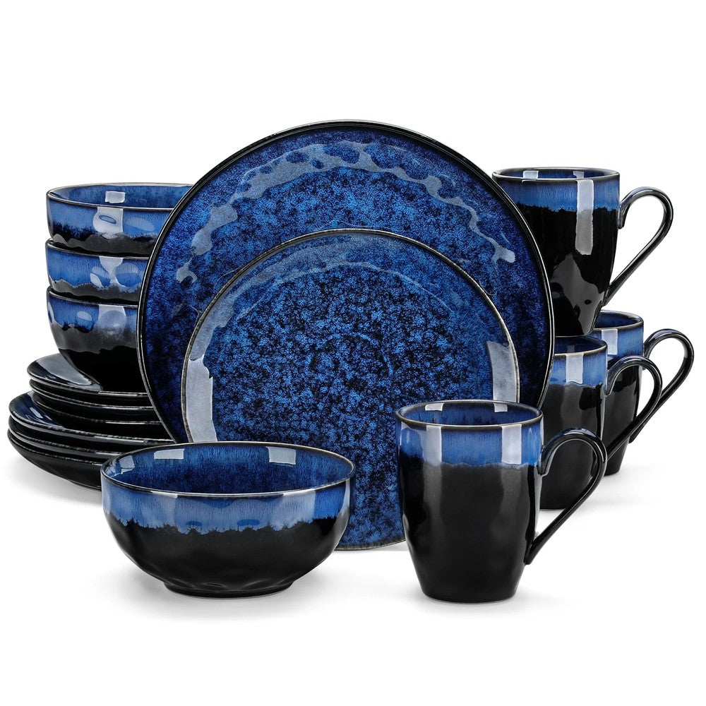 Blue Dinnerware Set 16-48 Piece Elegant Dinner Service