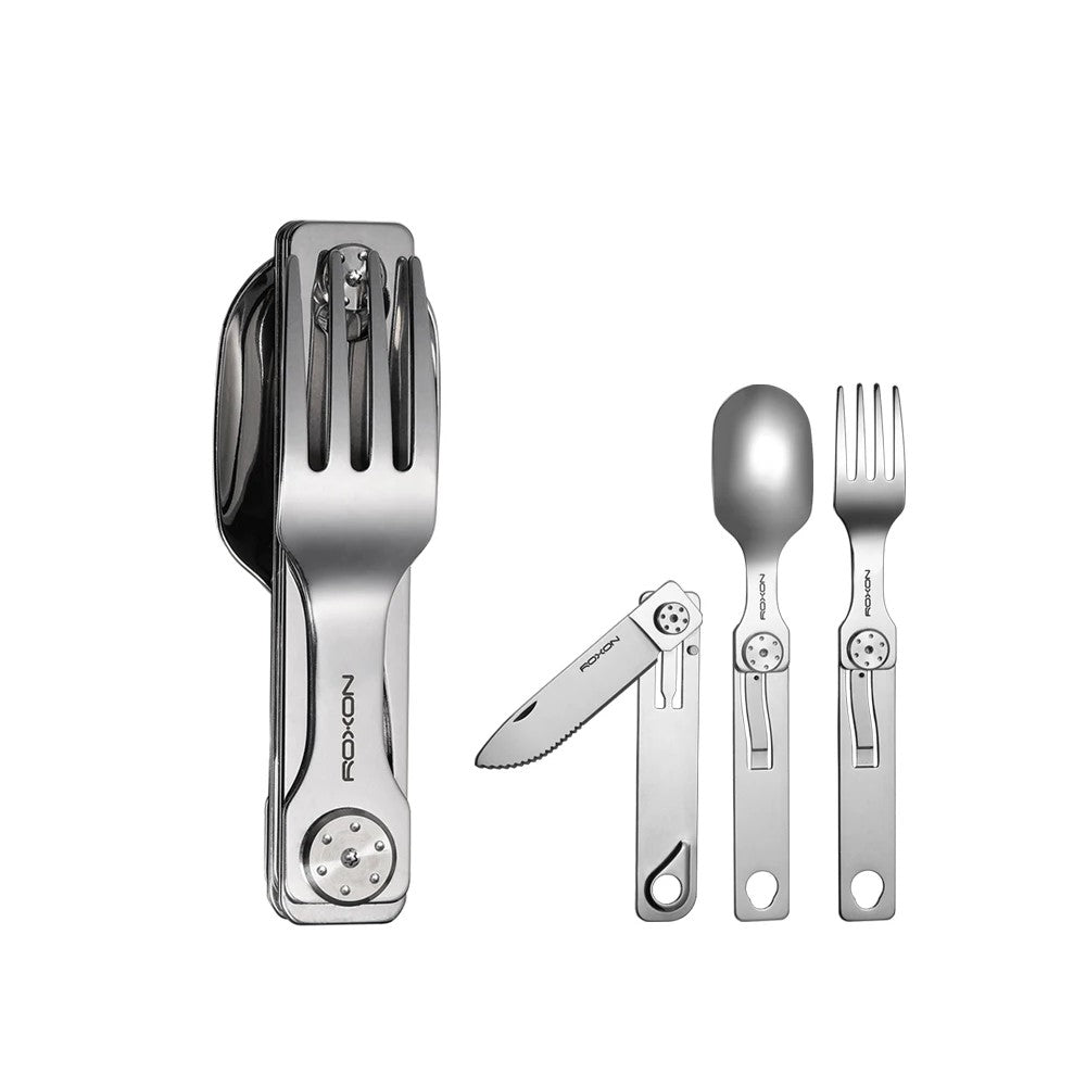 Best Portable Camping Cutlery Set - 3 in 1 Stainless Steel Utensils