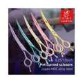 Professional Pet Grooming Scissors - Best Curved Dog Cat Trimming Shears