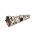 2-in-1 Collapsible Cat Tunnel with Crinkly Leopard Print Toy