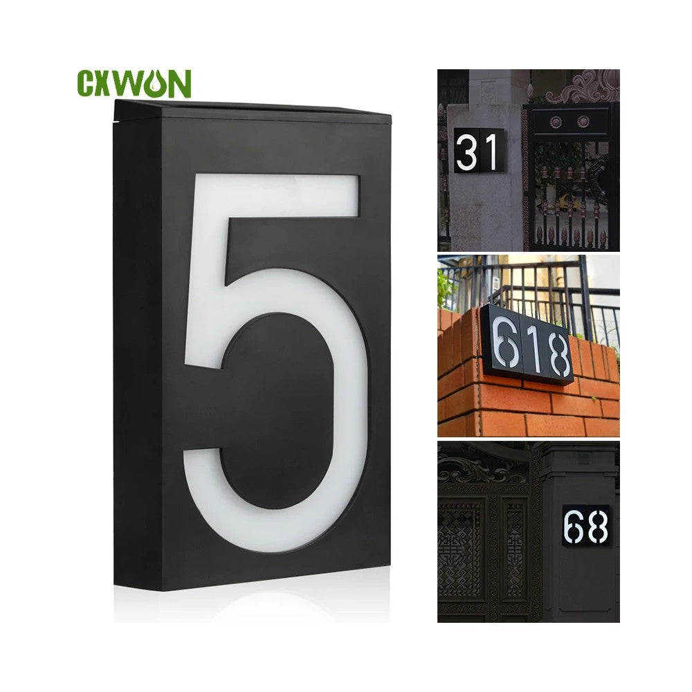 Solar House Number Lights - Waterproof LED Outdoor Fence Lamps