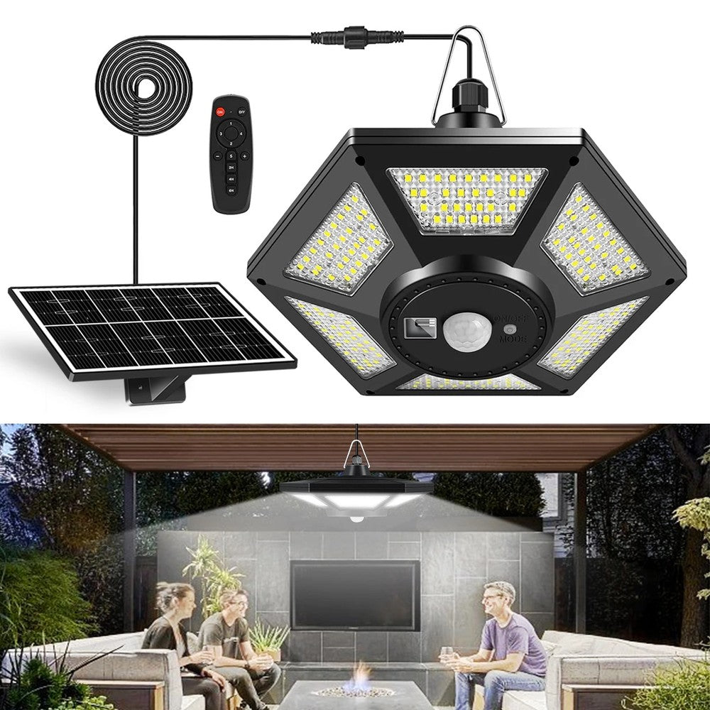 Solar Pendant Lights with Remote Control & Motion Sensor