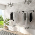 Industrial Pipe Clothes Rail - Wall-Mounted Garment Rack Set of 2