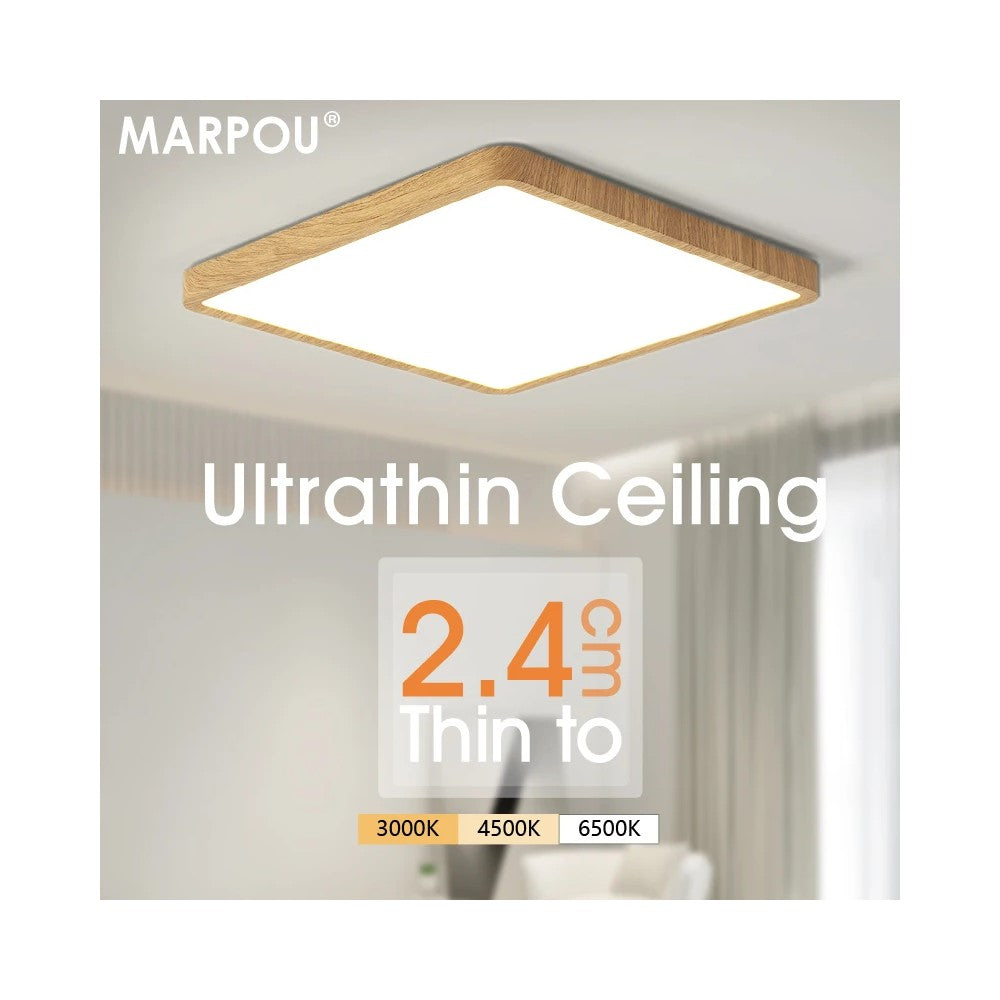 Best Ultra-Thin LED Ceiling Light with Wood Grain Design