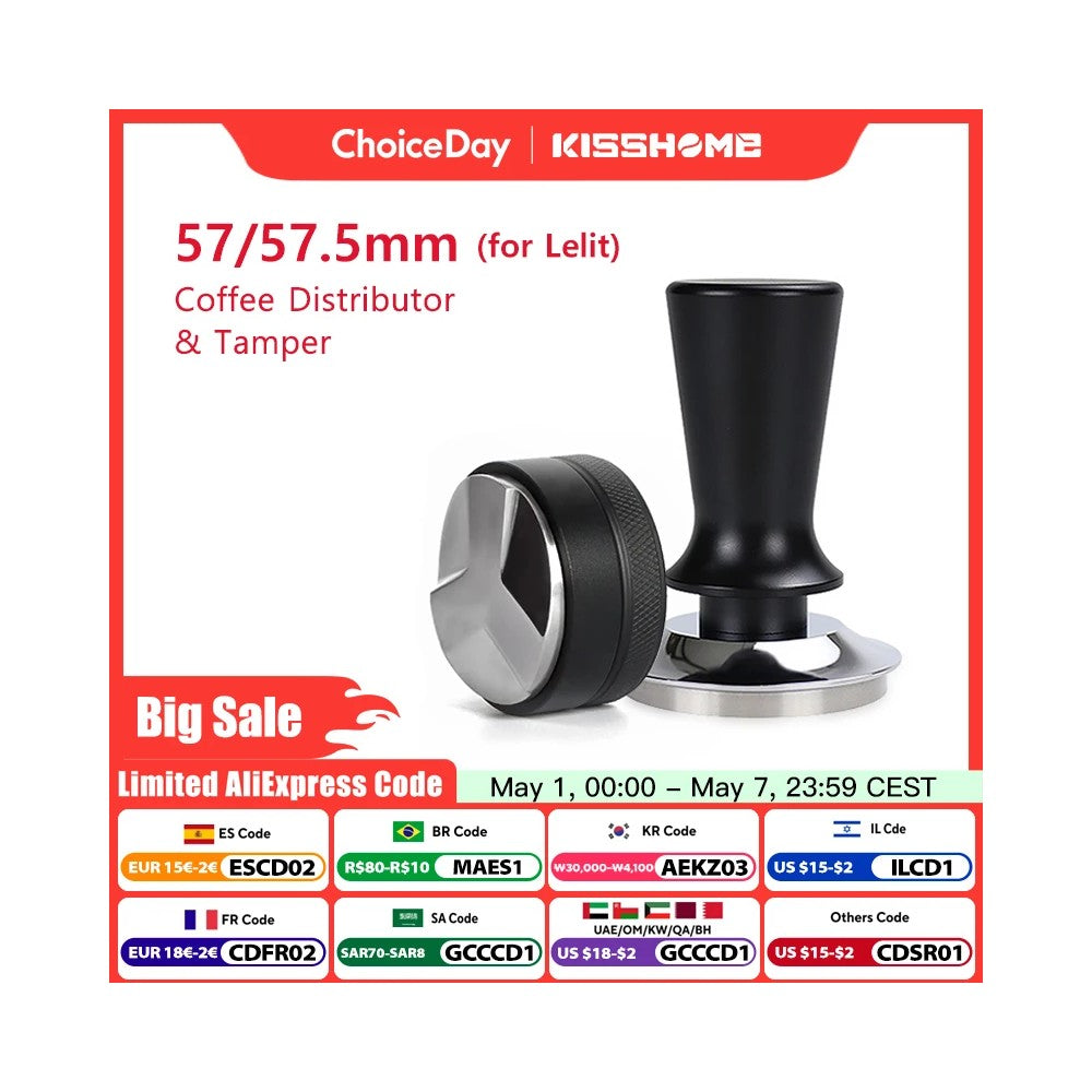 Professional 57mm Espresso Tamper with Constant Pressure Technology