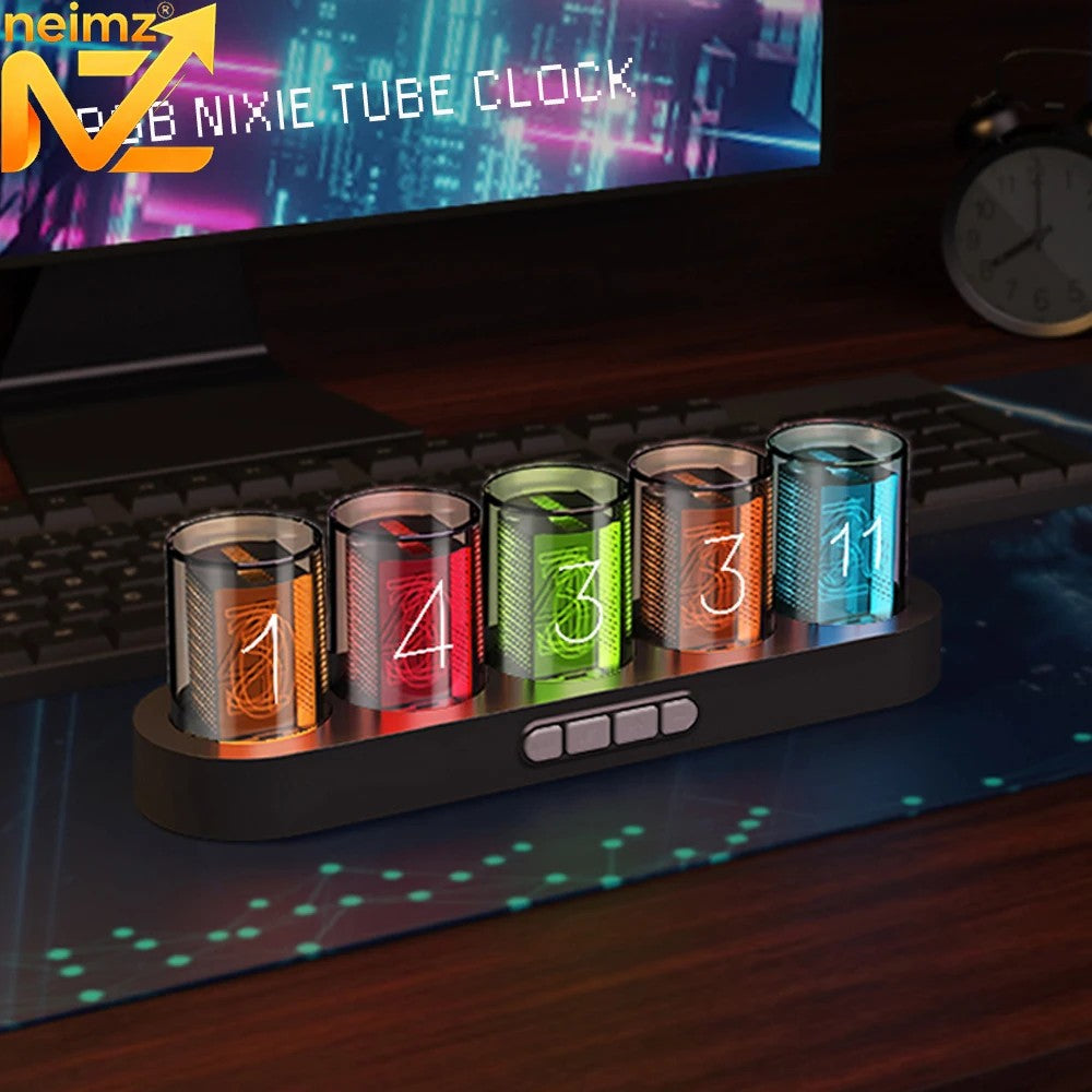 Best Nixie Tube Clock with RGB LED - Retro Digital Desktop
