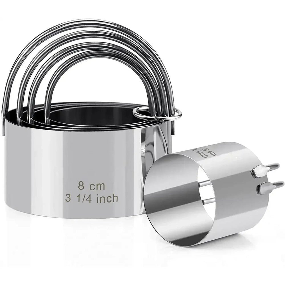 Best Biscuit Cutter Set - 5 Piece Stainless Steel Cookie Molds