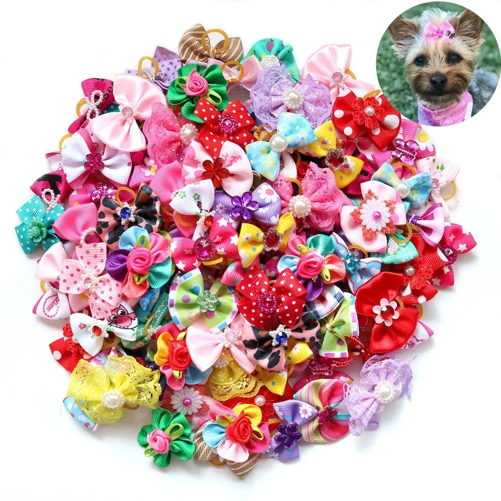 Best Dog Hair Bows 100 Pack - Small Breed Grooming Accessories