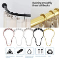 Best Shower Curtain Hooks - 12 Pc Metal Rolling Ball Rings Set