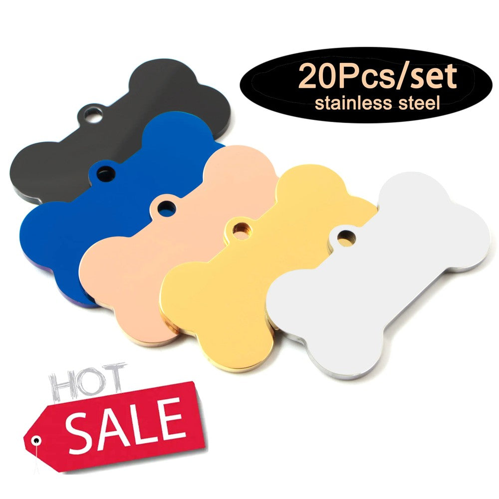 Buy Personalized Dog ID Tags - 20 Pack Bone Pet Collar Tags