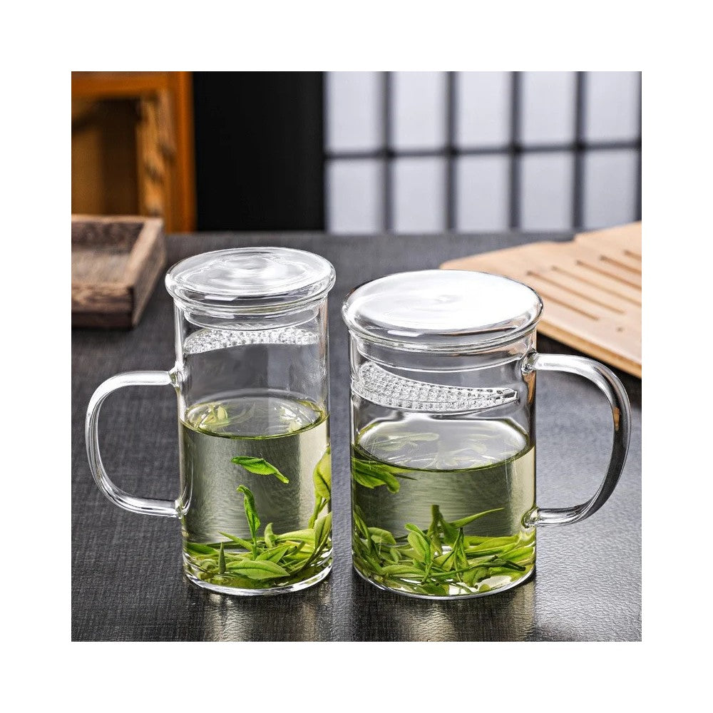 Best Heat-Resistant Glass Tea Mug with Infuser - 450ml