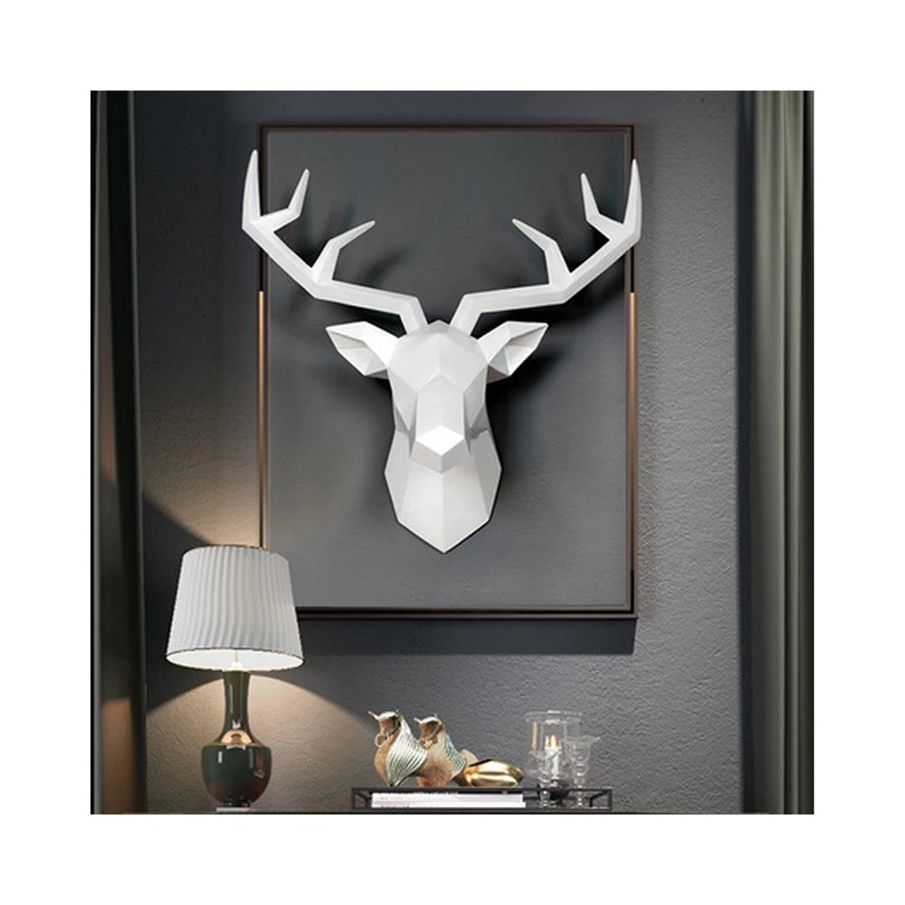 Modern Deer Head Wall Sculpture - Best Elk Antlers Art Decor