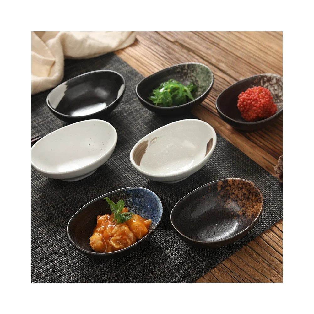 Japanese Ceramic Egg Shaped Snack Bowl - Best Sauce Dish Set