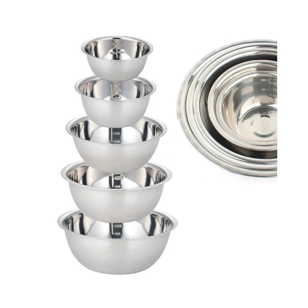 Best Stainless Steel Mixing Bowls Set - 5pc Nesting Bowls