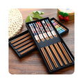 Best Bamboo Chopsticks Set - 5 Pairs Non-Slip Japanese Style