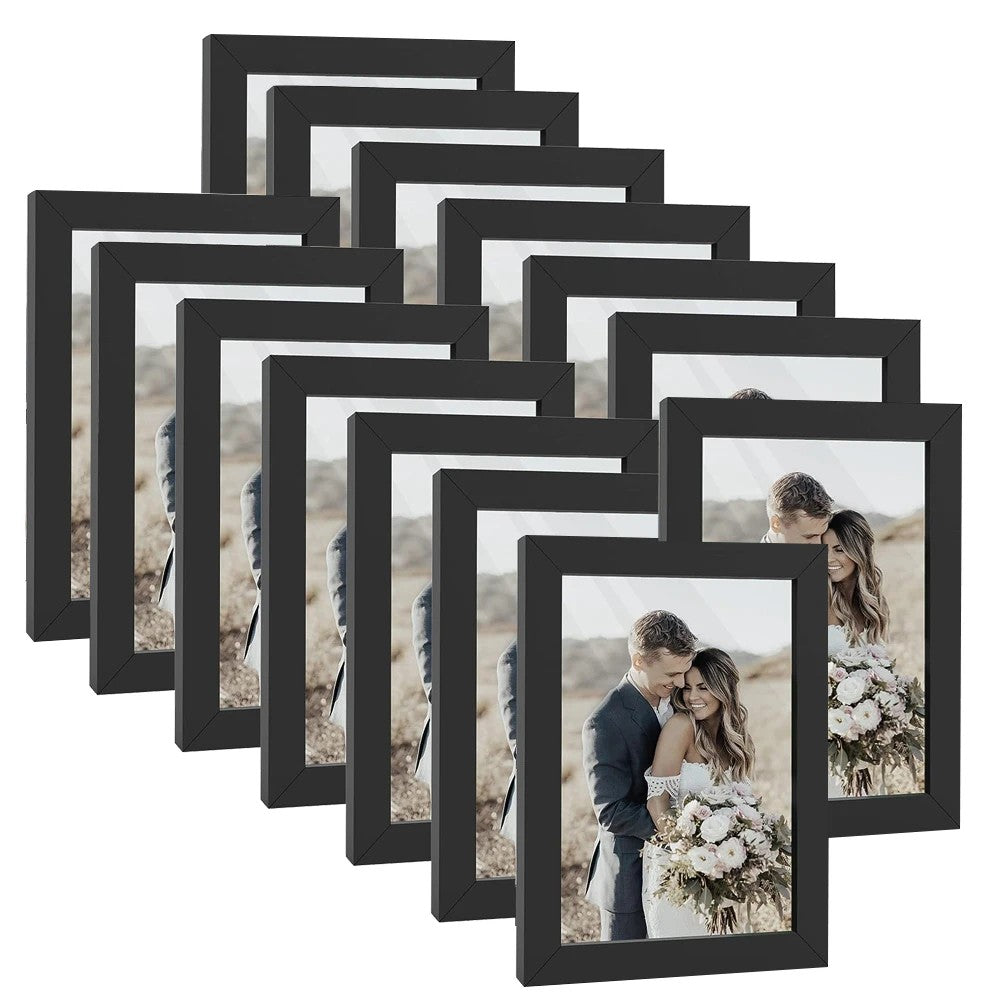 Best 14-Pack 4x6 Wooden Photo Frames Wall Tabletop Display