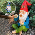 Rebellious Garden Gnome Statue - Funny Resin Desk Art Decor