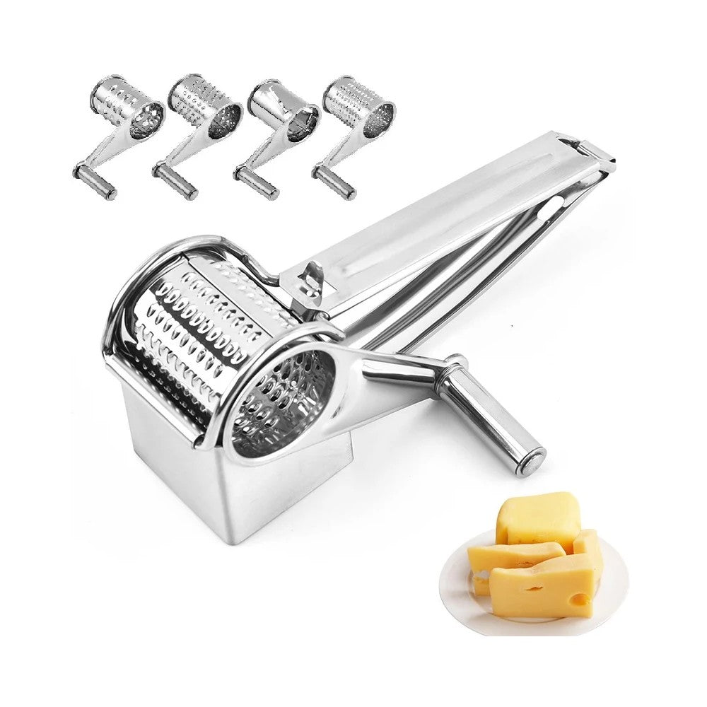 Professional Stainless Steel Cheese Grater Slicer Shredder Drum Set